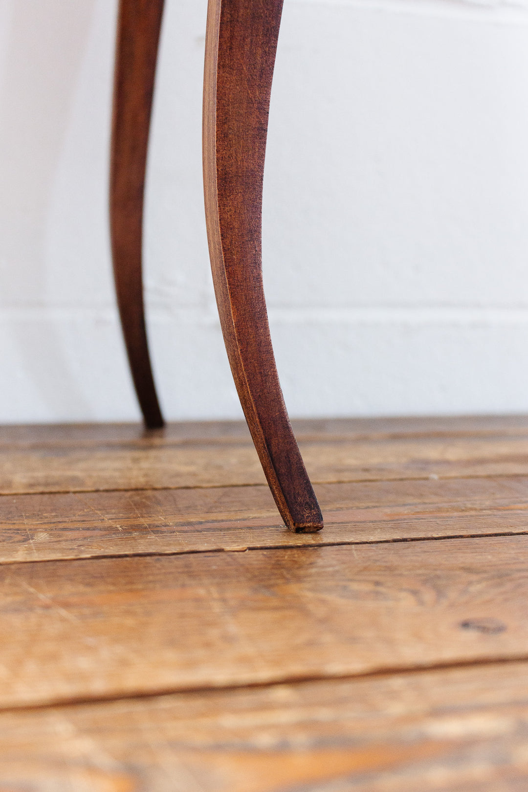 rare 1940s French petite walnut table with hand painted tile