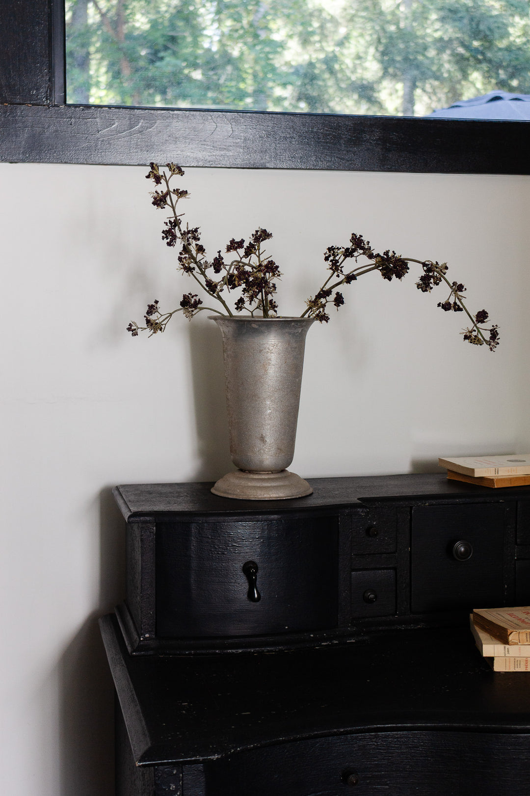 antique french zinc florist vase