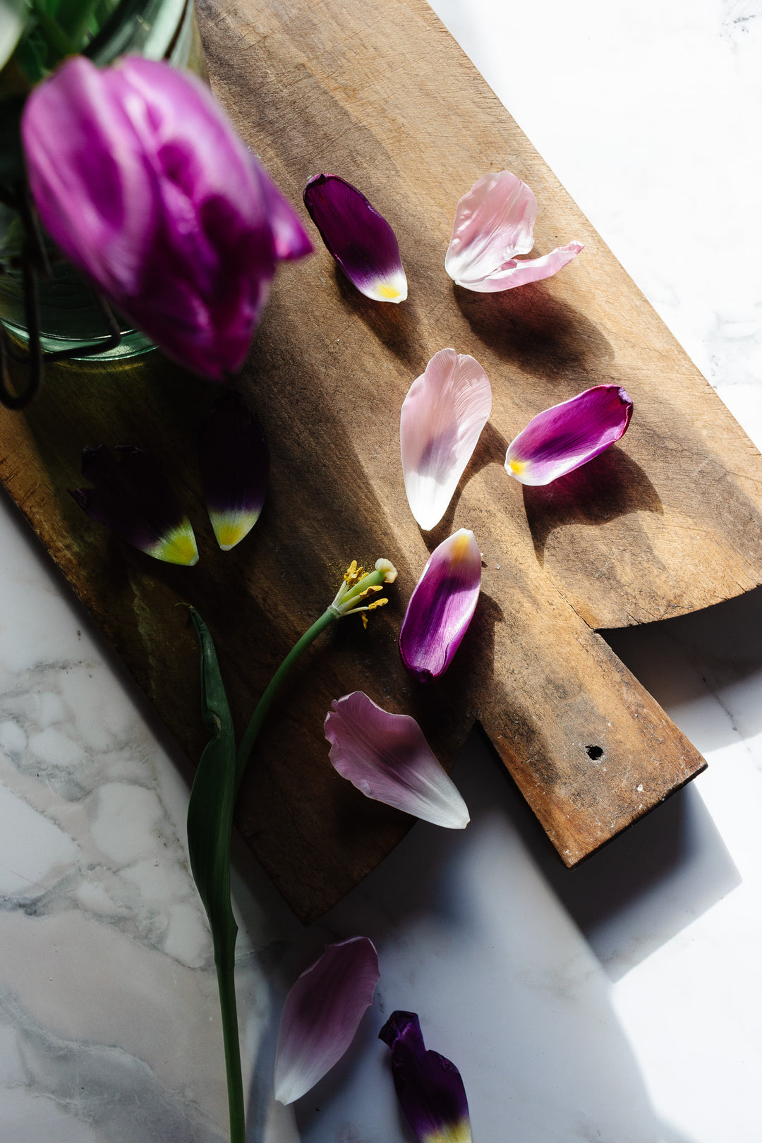 vintage french bread board with contrasting grain pattern