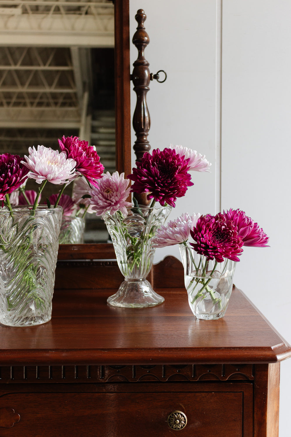 midcentury French glass florist vase