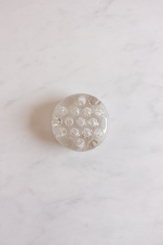 antique french glass flower frog