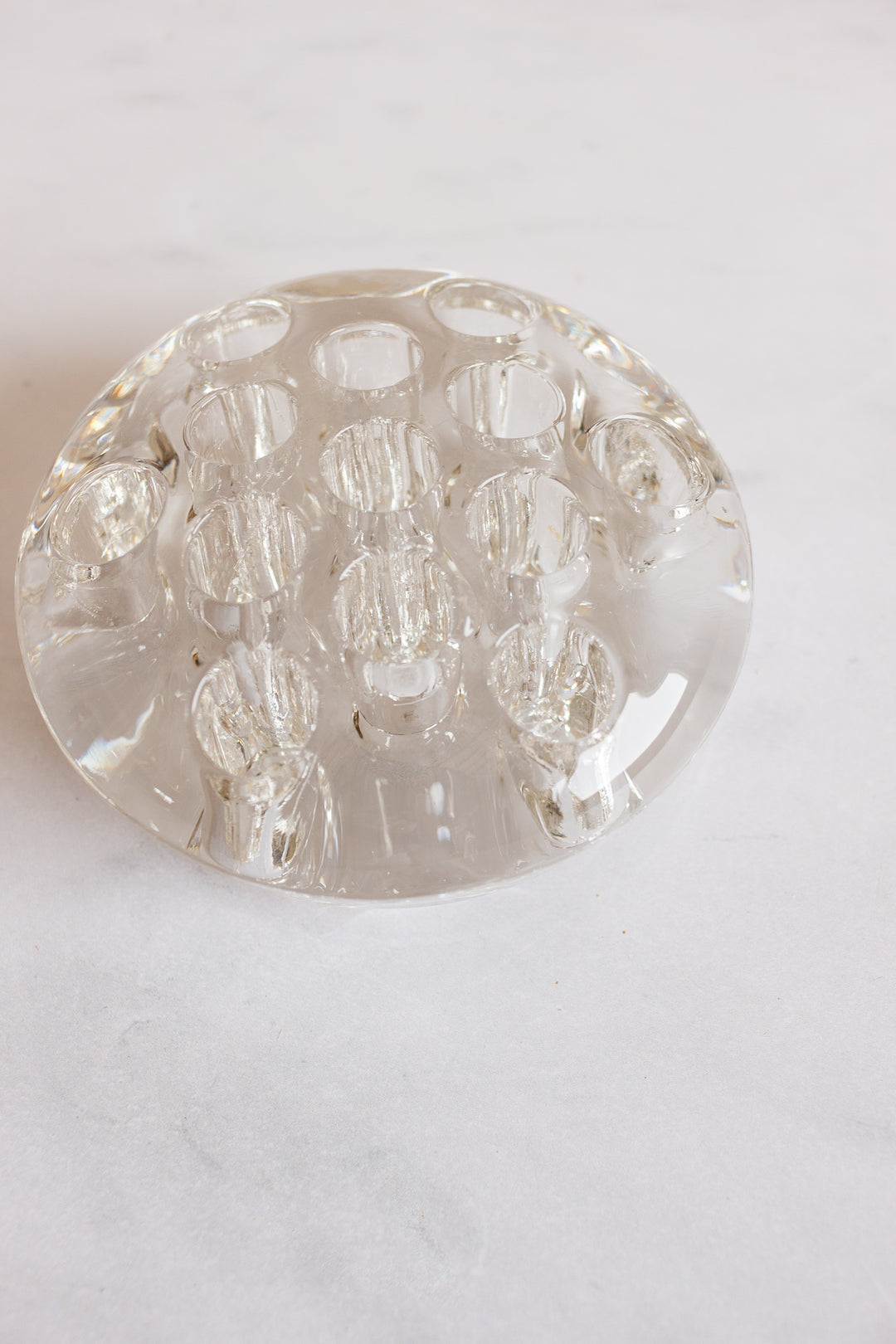 antique french glass flower frog