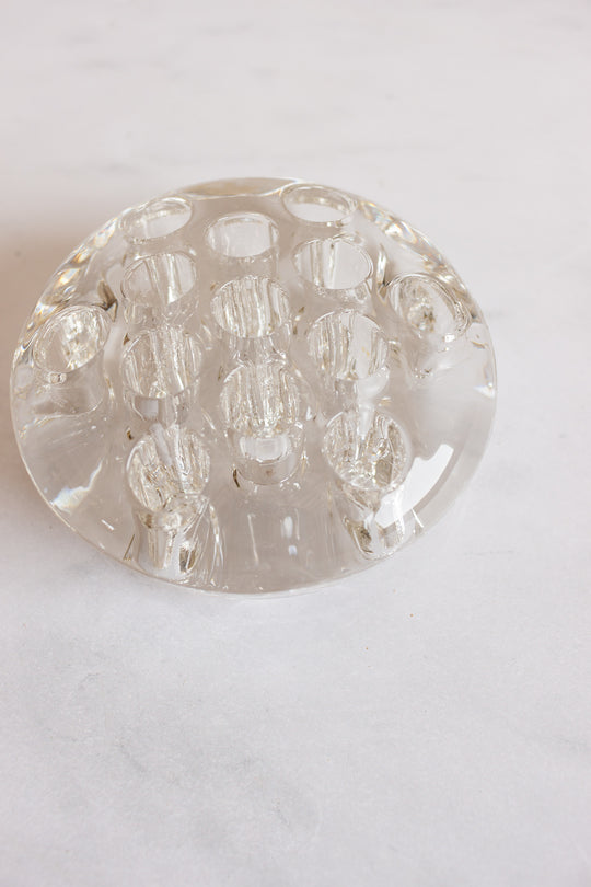 antique french glass flower frog