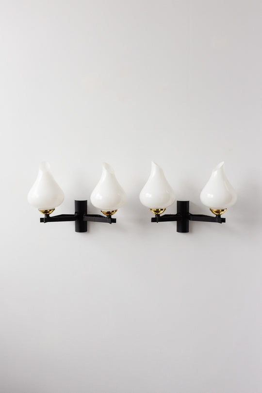 pair of 1960s italian stilnovo style sconces