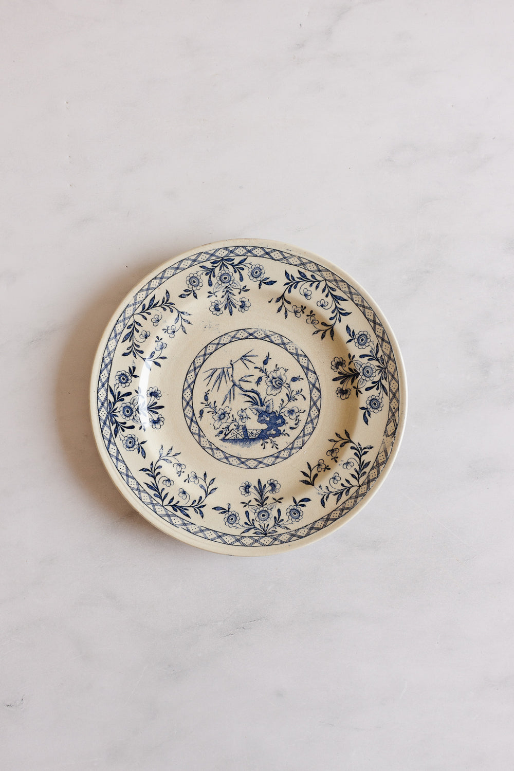 antique french blue and white plates
