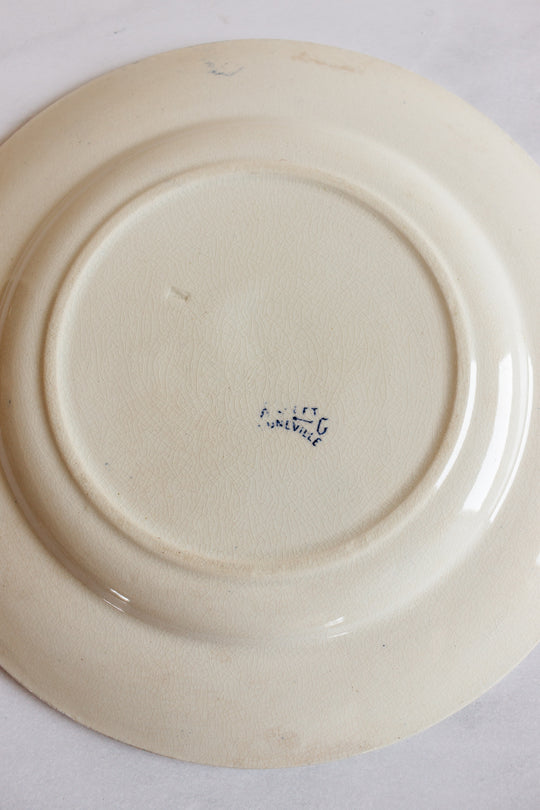 antique french blue and white plates