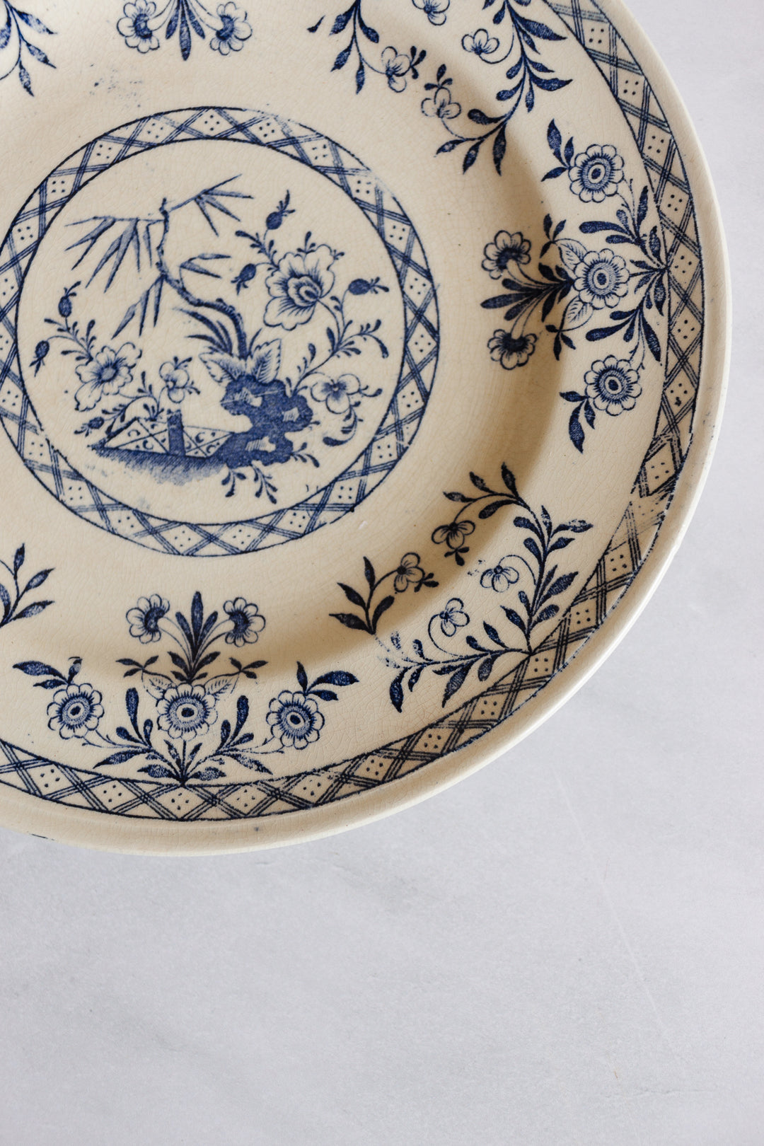 antique french blue and white plates