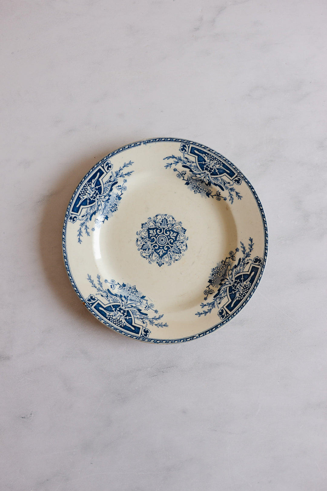 antique french blue and white plates