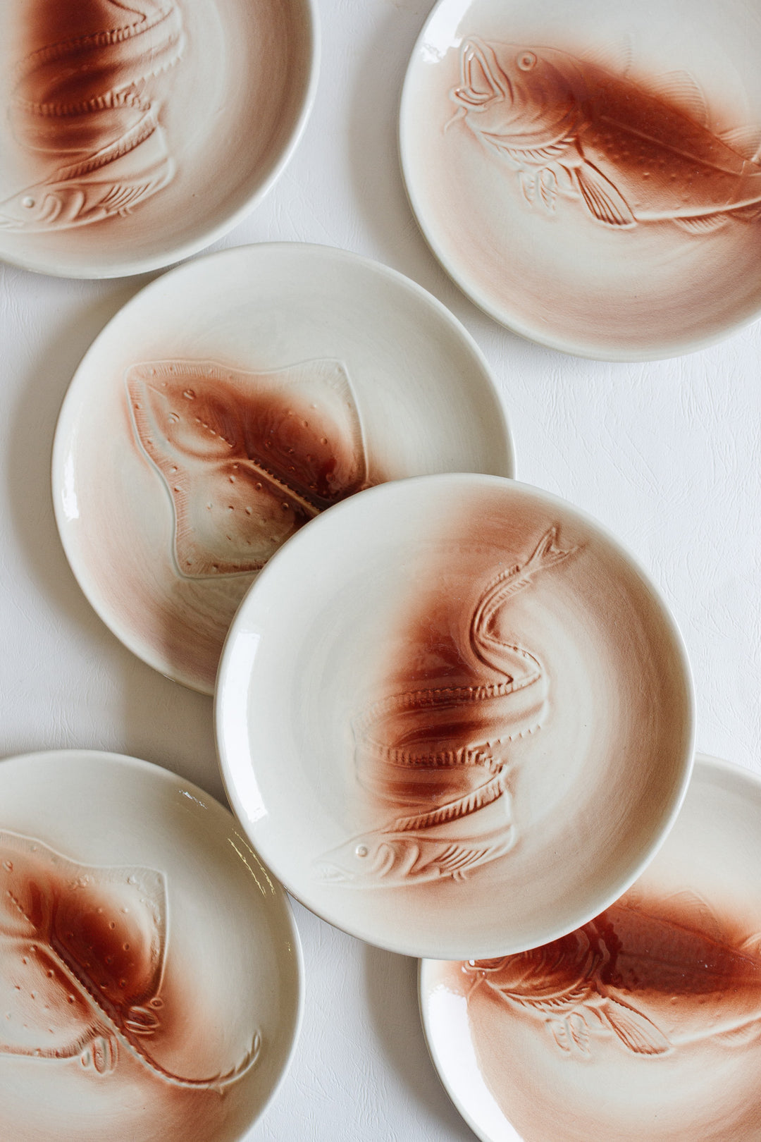 1940s french st. Amand "trinité" plates, set of 6
