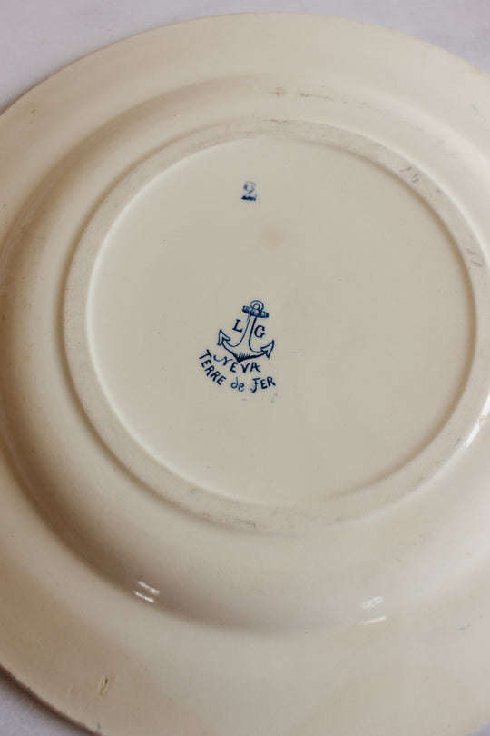 antique french blue and white plates