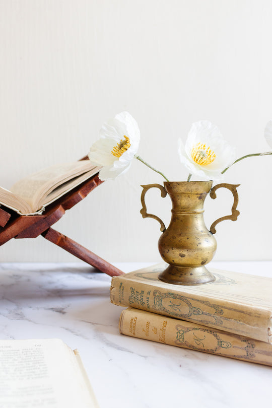 vintage french petite brass amphora