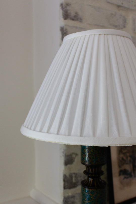 vintage french handpainted patterned wood lamp