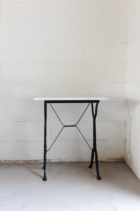 1930s french square marble bistro table