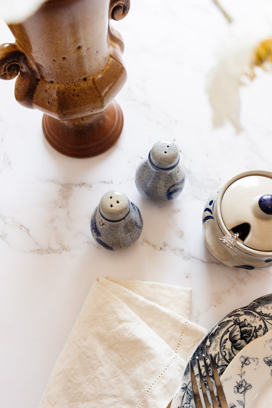 vintage german cobalt blue salt & pepper shakers