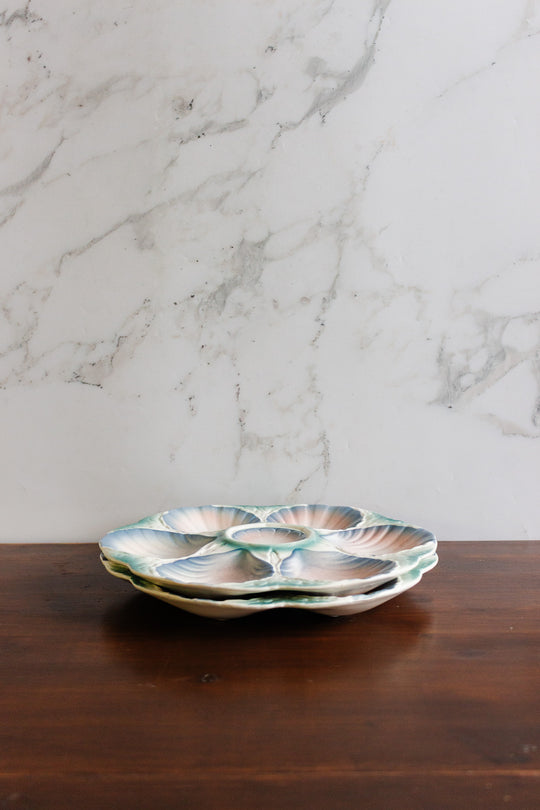 antique french digoin "mermaid" oyster plate