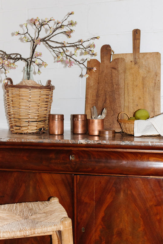 set of 3 vintage french copper canisters