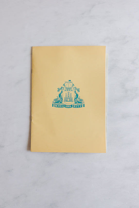 vintage "hotel ritz lizboa" stationary booklet and menu