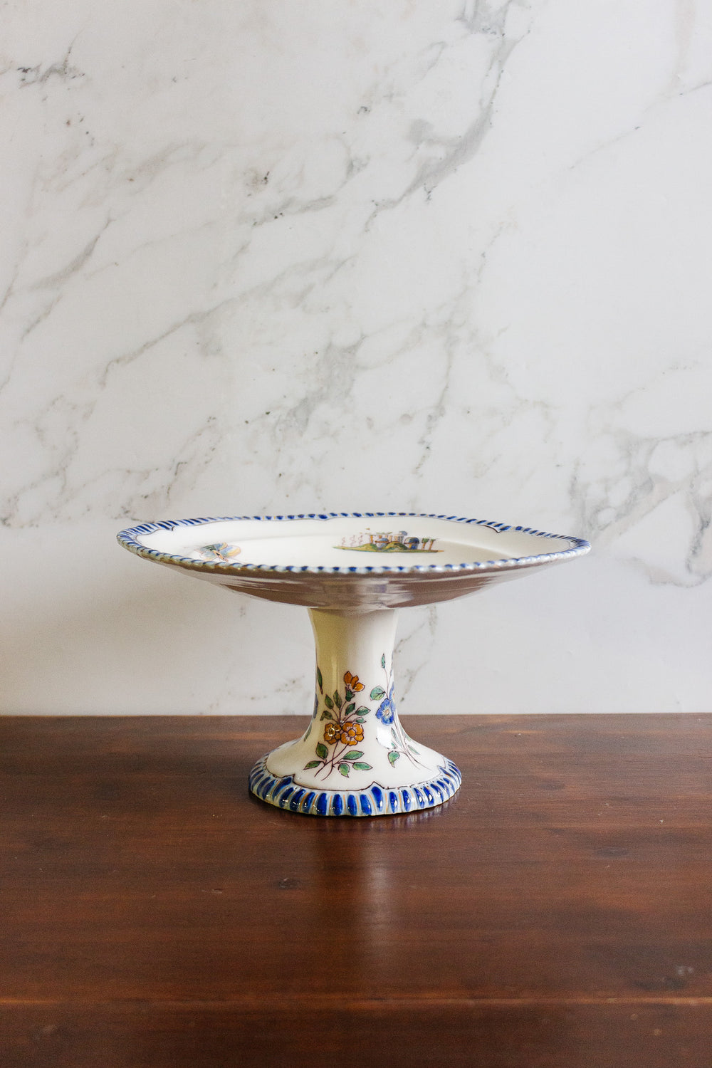 exquisite and rare antique french hand painted signed compotier