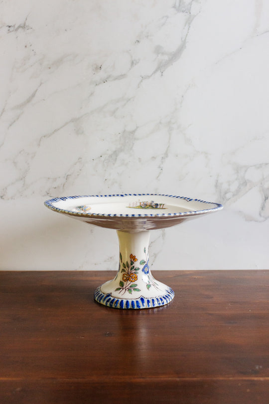 exquisite and rare antique french hand painted signed compotier