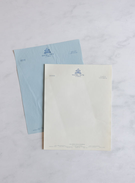 vintage "hotel ritz lizboa" stationary booklet and menu
