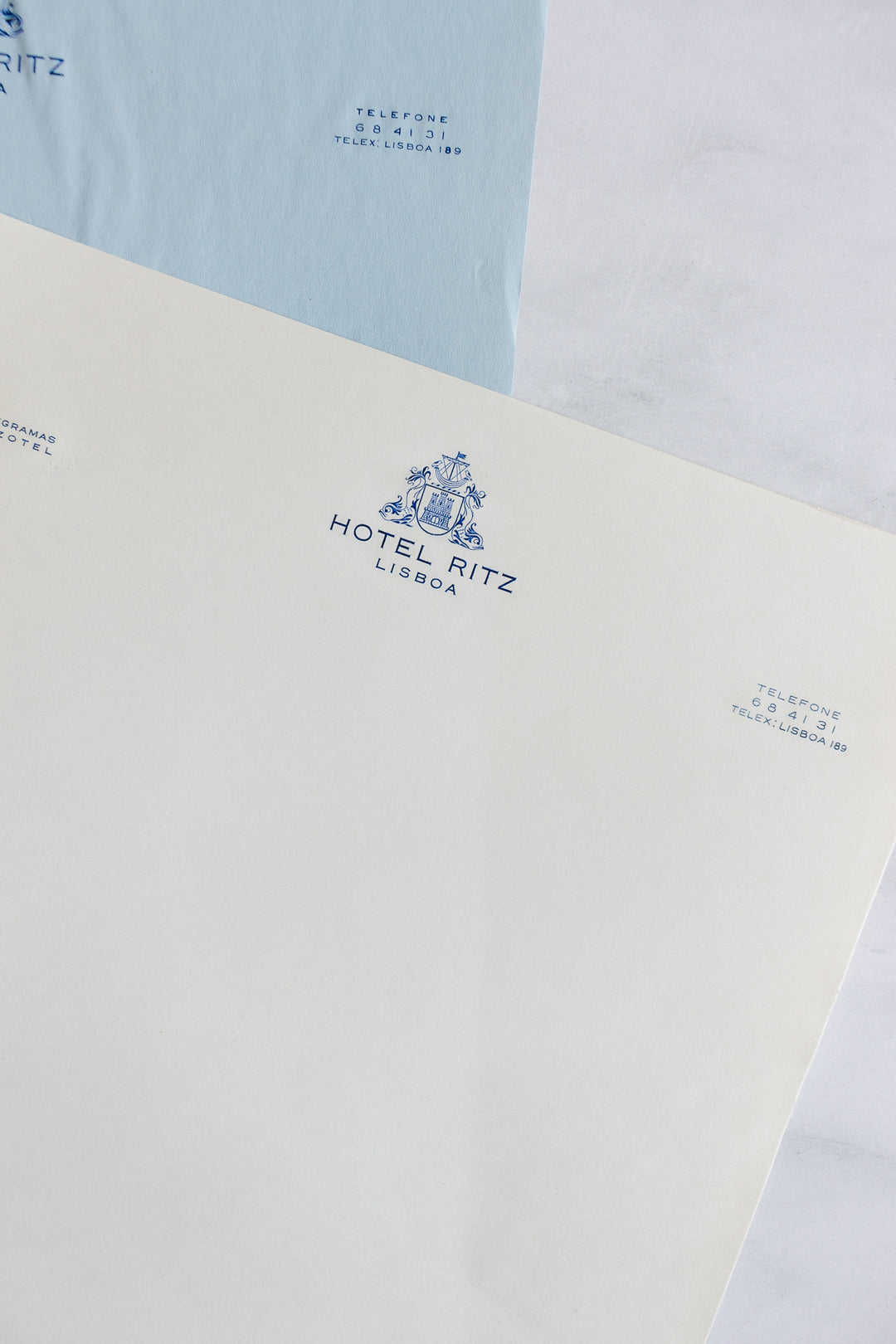 vintage "hotel ritz lizboa" stationary booklet and menu