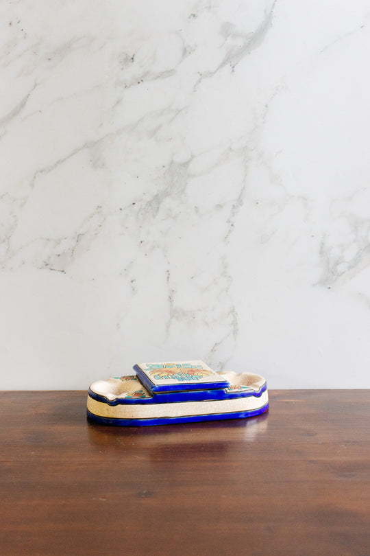 rare antique émaux de Longwy cendrier