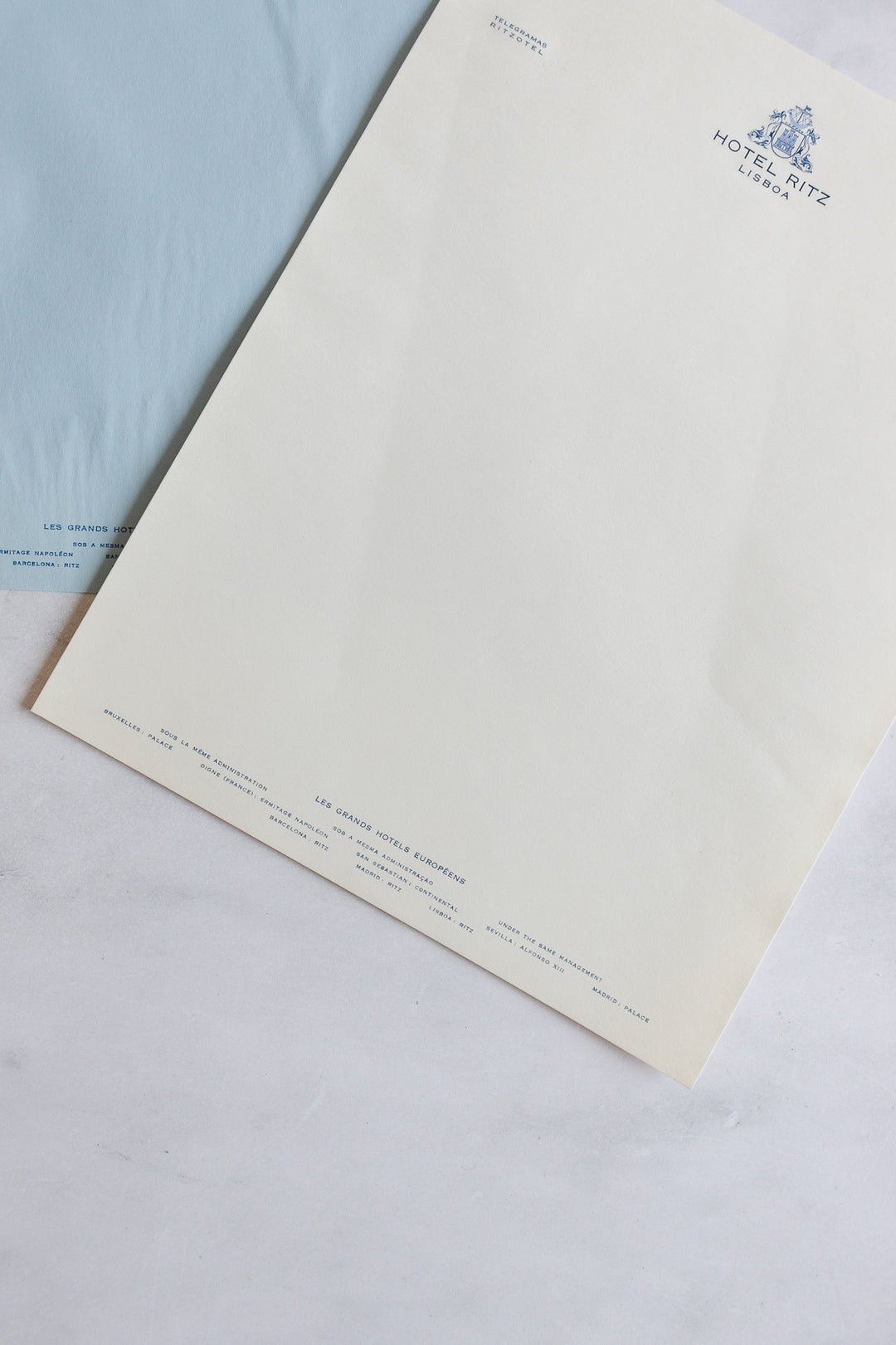 vintage "hotel ritz lizboa" stationary booklet and menu