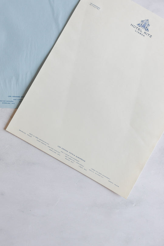 vintage "hotel ritz lizboa" stationary booklet and menu