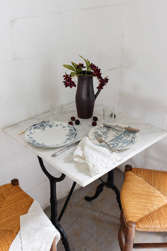 1930s french square marble bistro table