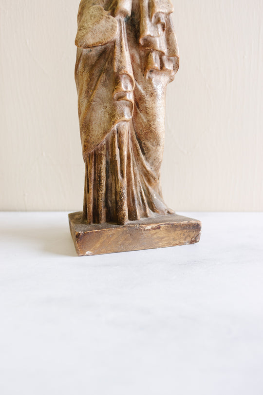 vintage French large plaster Hellenic sculpture