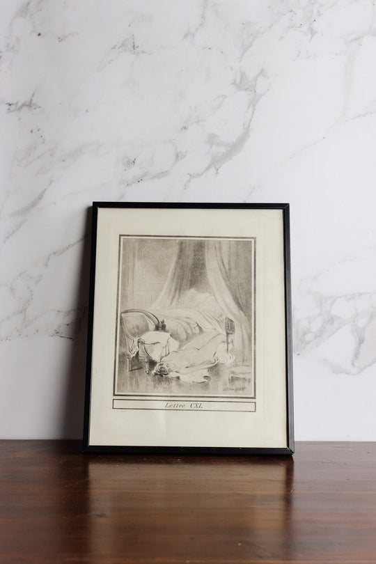 antique french "lettre CXL" engraving from les liaisons dangereuses
