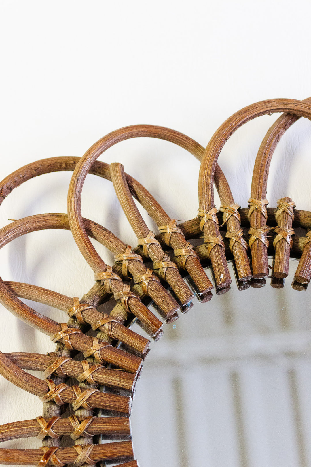 midcentury french bamboo and rattan mirror