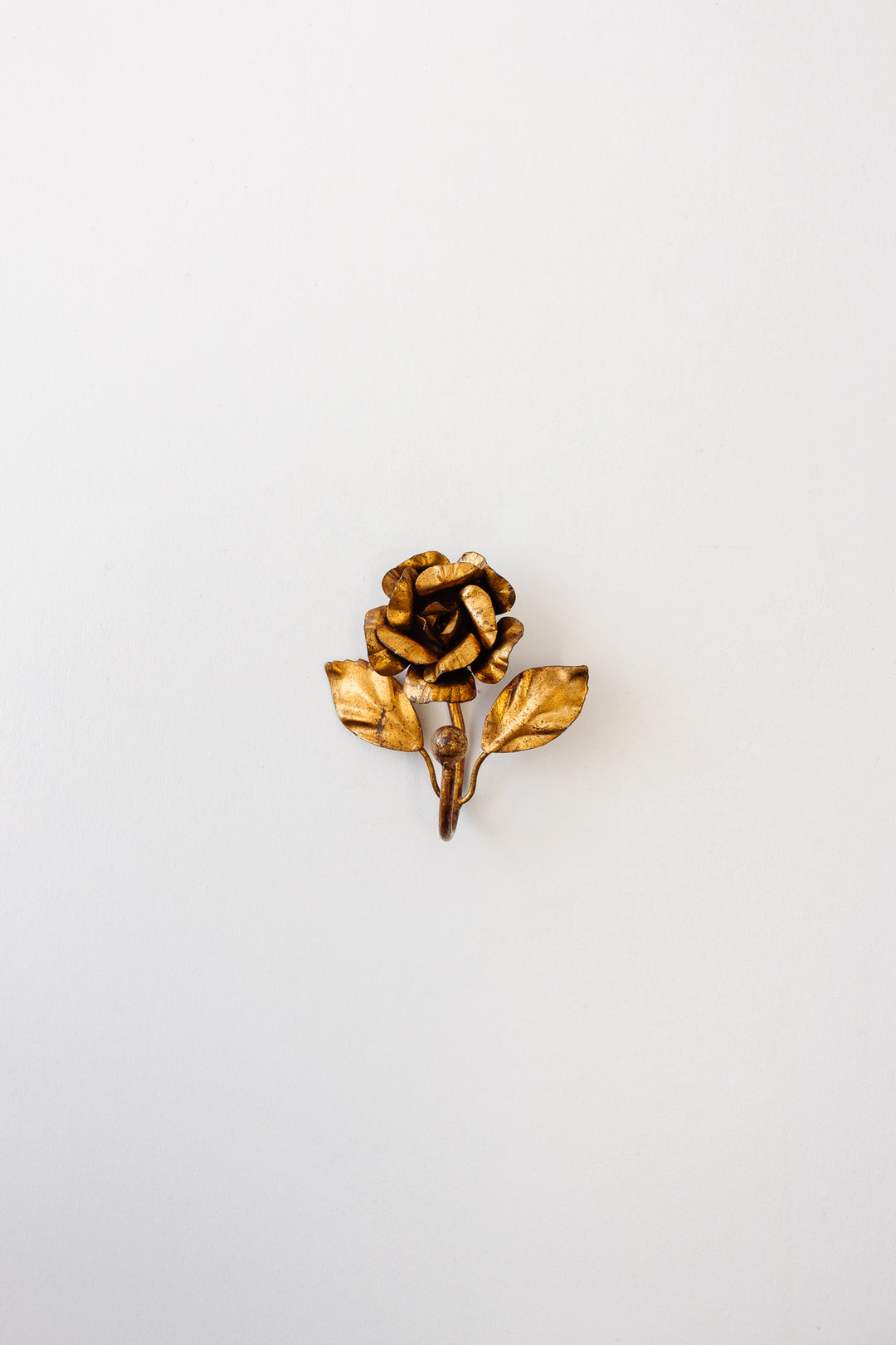 1960s Italian gilt tole rose hook