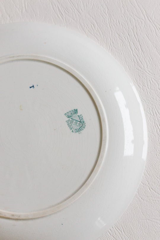 set of 4 antique french digoin sarreguemines talking plates