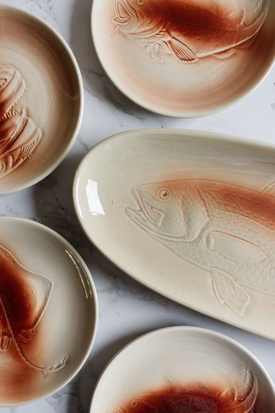 1940s french st. amand fish platter