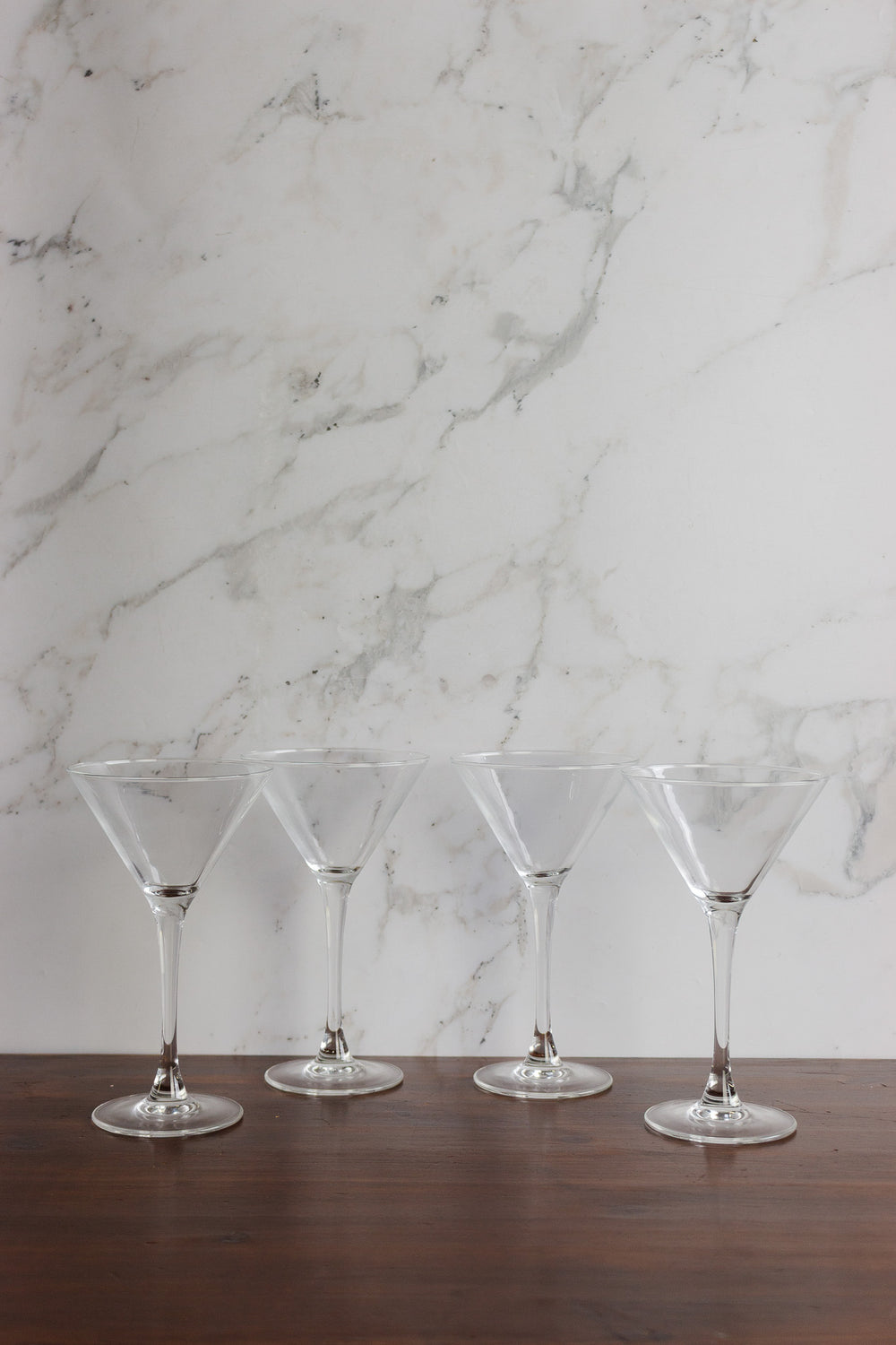 set of 4 vintage french crystal martini glasses
