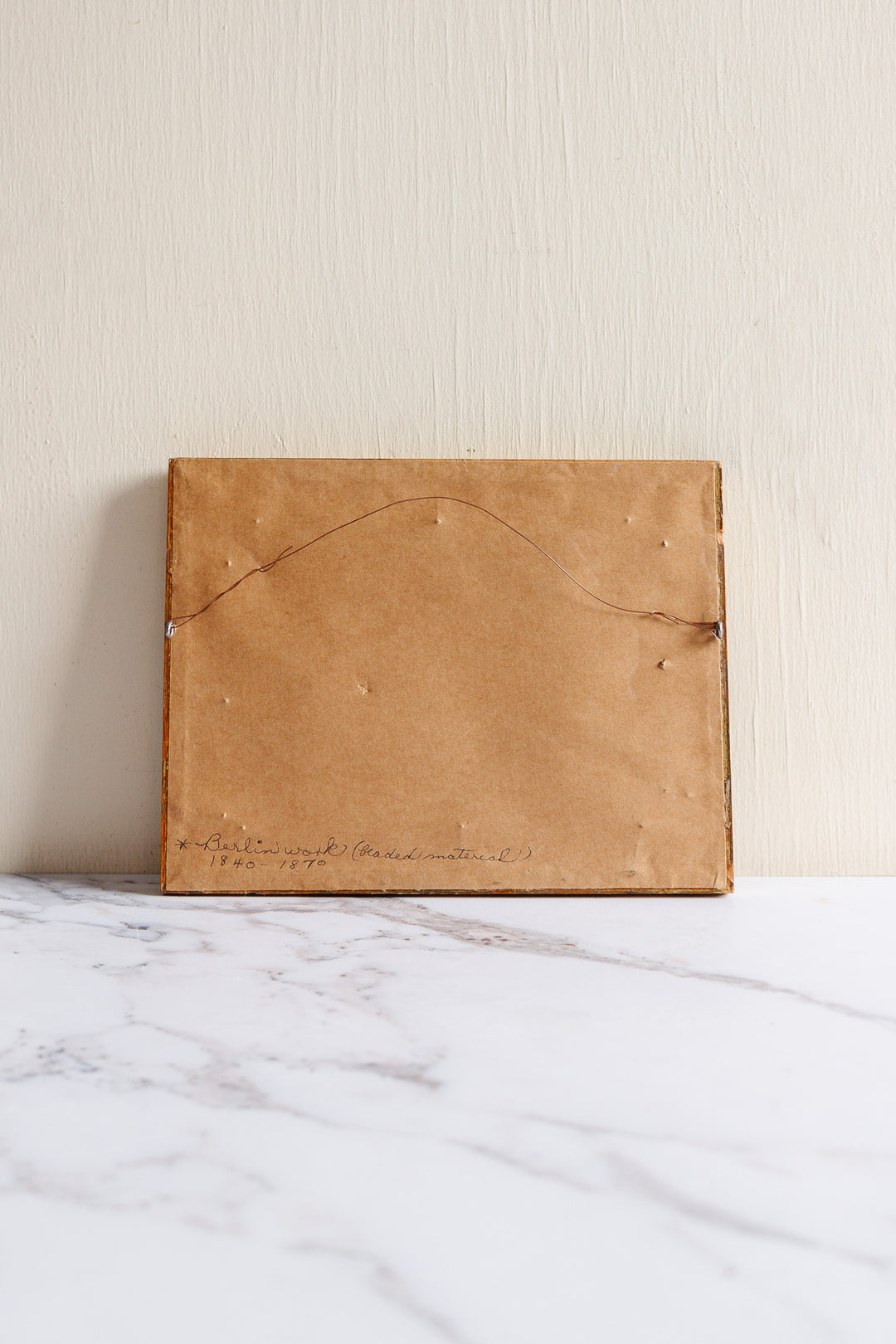 rare 19th century French framed Berlin work beaded needlepoint