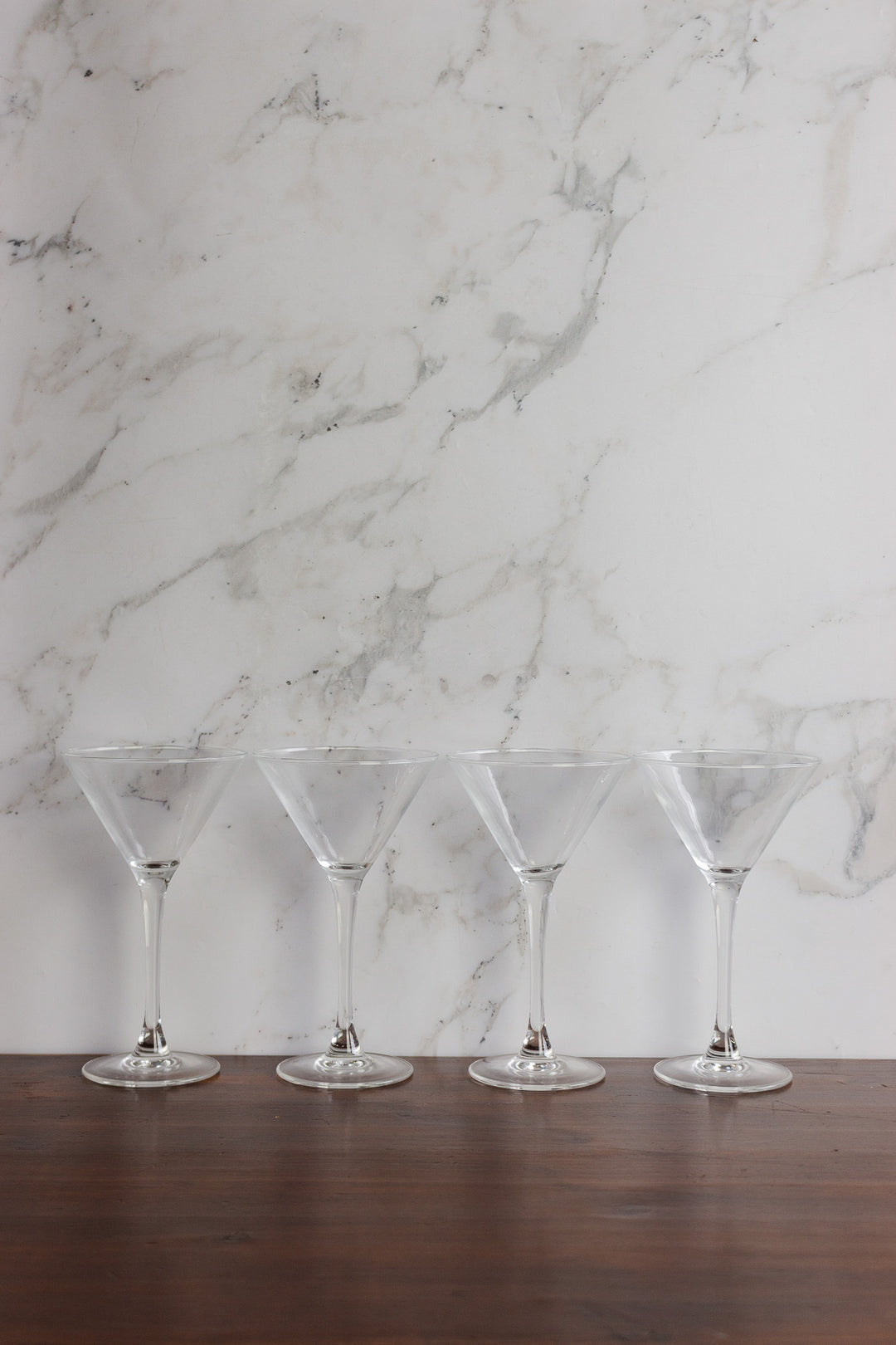 set of 4 vintage french crystal martini glasses