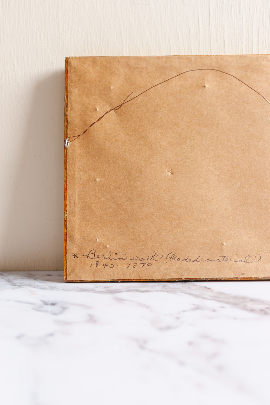 rare 19th century French framed Berlin work beaded needlepoint