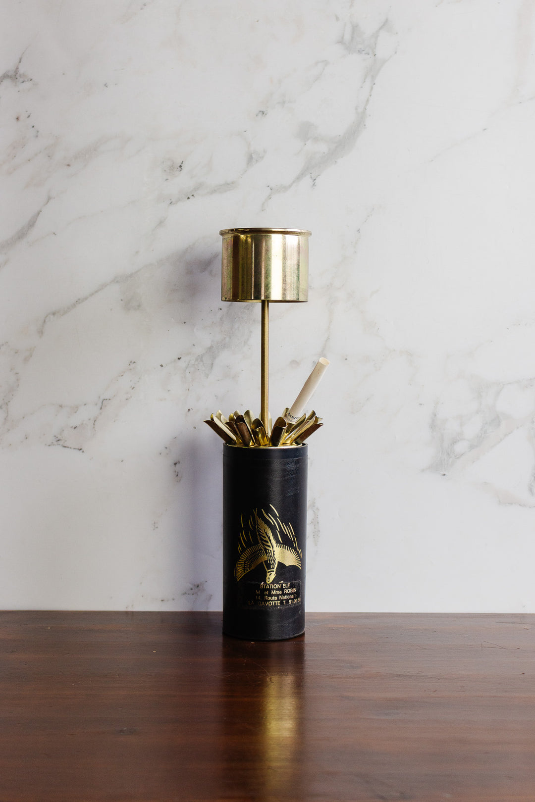 midcentury french barrel cigarette dispenser