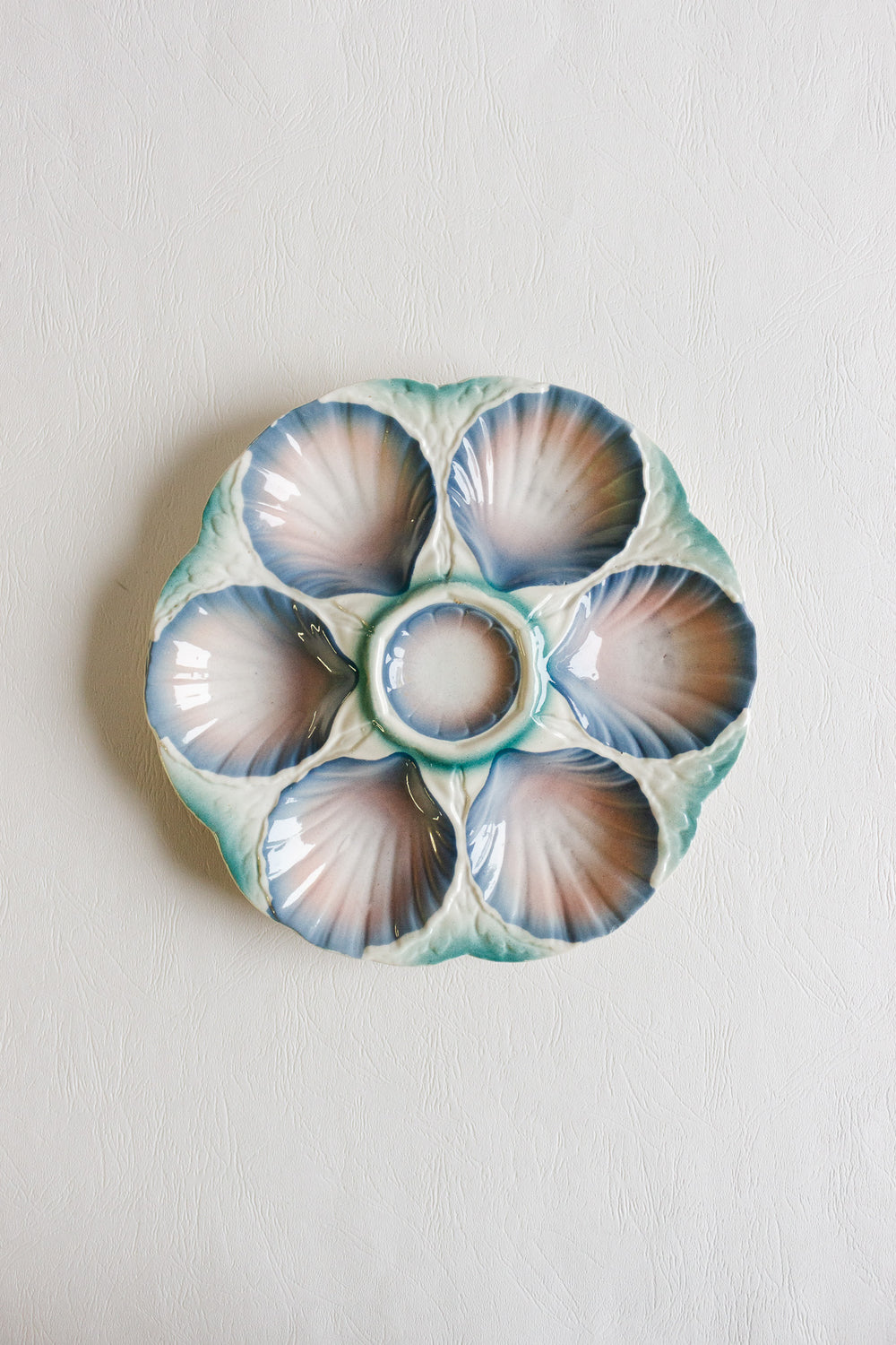 antique french digoin "mermaid" oyster plate