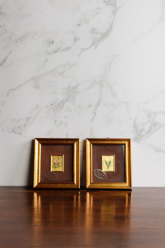 pair of vintage 23k chromolithographs by artitalia
