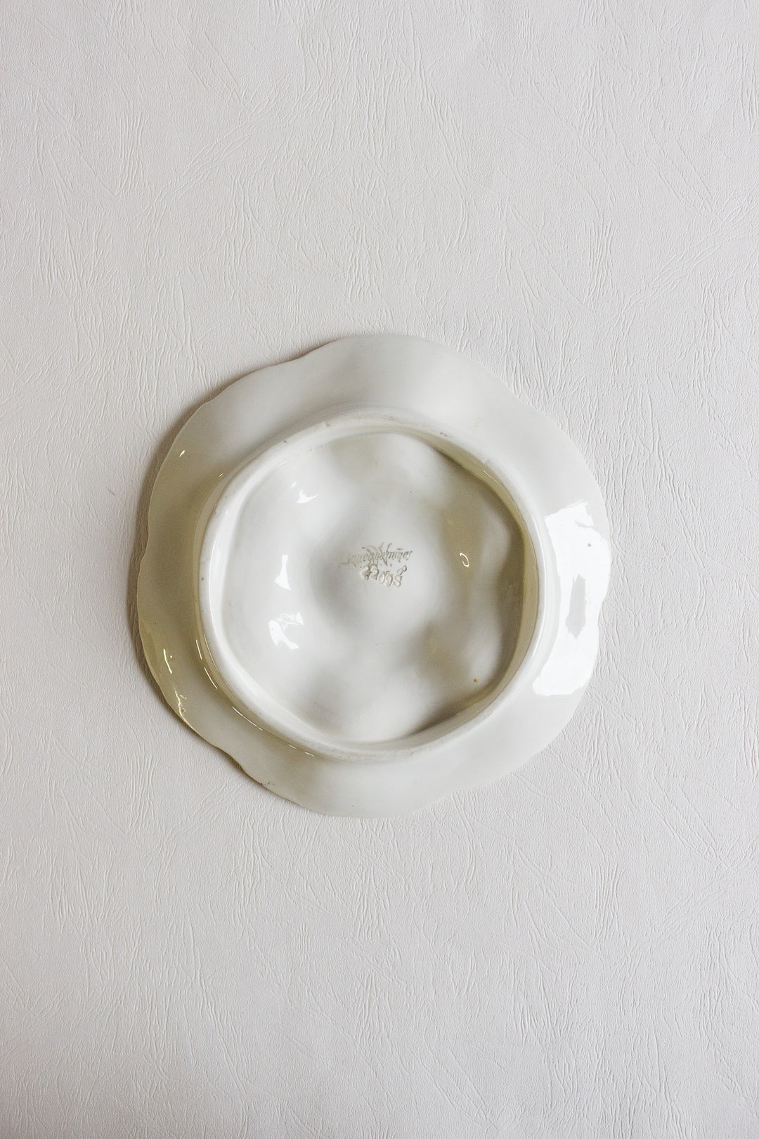 rare antique french sarreguemines pink and grey oyster plate