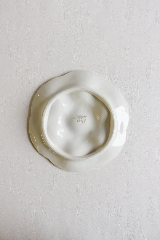 rare antique french sarreguemines pink and grey oyster plate