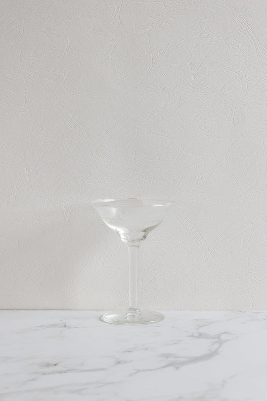 vintage french etched glass champagne coupes, set of 10