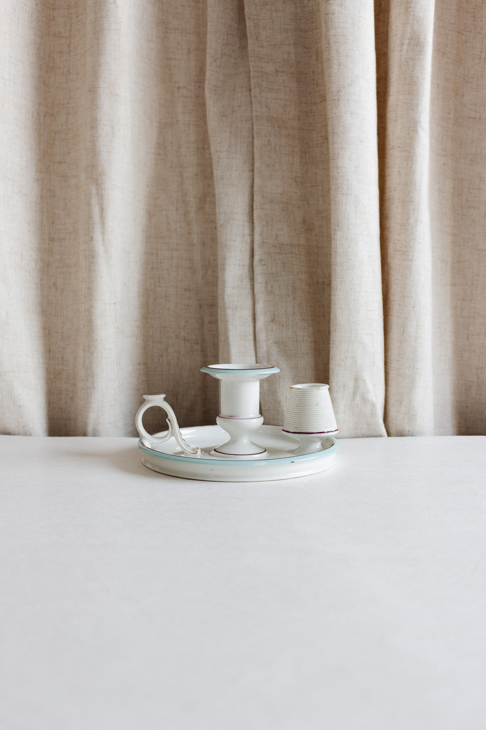 unique antique french porcelain match strike chamberstick