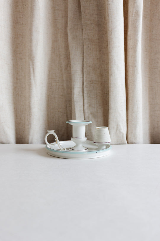 unique antique french porcelain match strike chamberstick