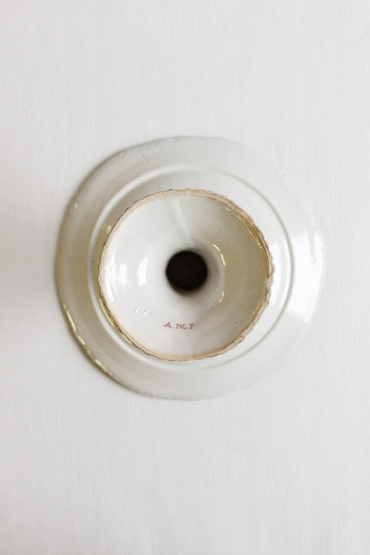 exquisite and rare antique french hand painted signed compotier