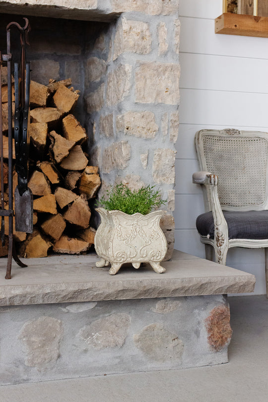 vintage european cast iron planter