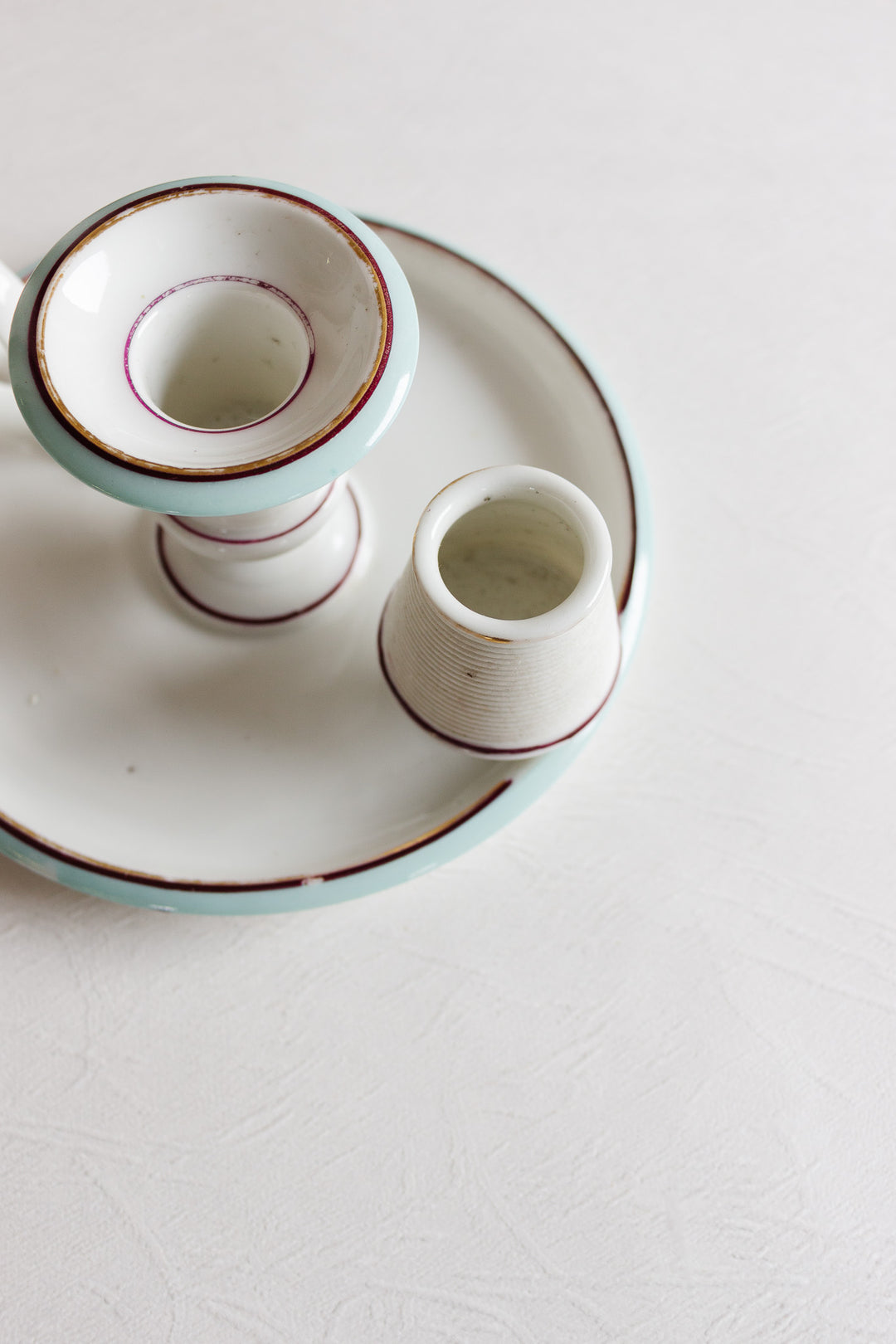 unique antique french porcelain match strike chamberstick